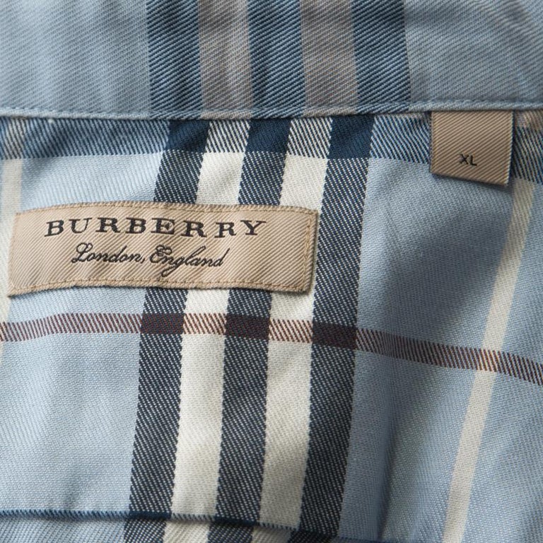 Burberry London Beige Nova Check Long Sleeve Button Front Shirt XL Burberry