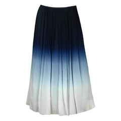 Burberry Blue Ombre Silk-Chiffon Midi Skirt sz IT38 rt. $1, 295