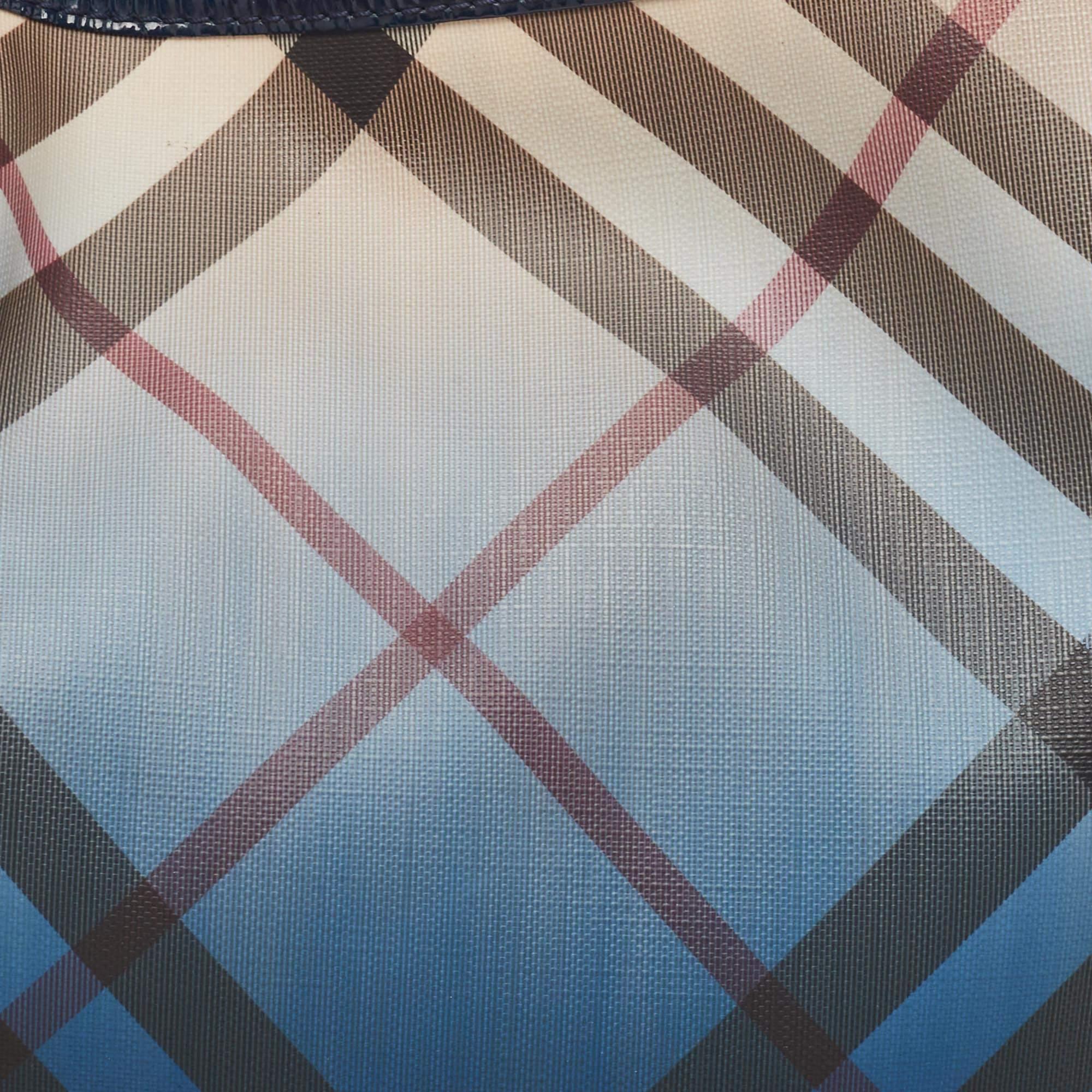 Burberry Blue Ombre Supernova Check PVC Bilmore Tote 1