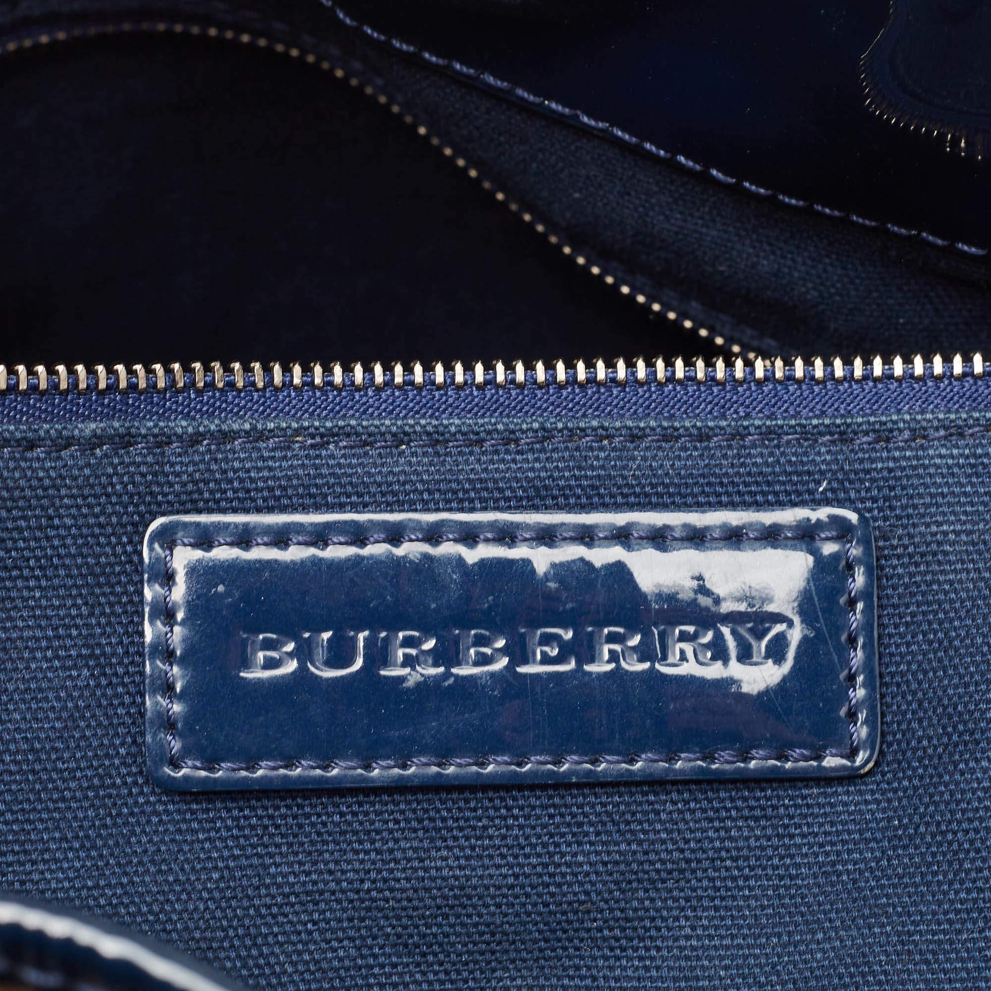 Burberry Blue Ombre Supernova Check PVC Bilmore Tote 5