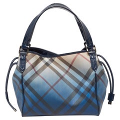 Burberry Blue Ombre Supernova Check PVC Bilmore Tote