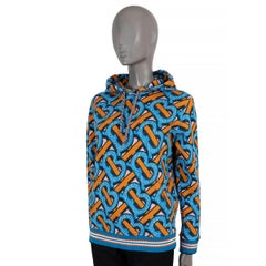 BURBERRY blue & orange cotton 2020 TB MONOGRAM Hoodie Sweater XS