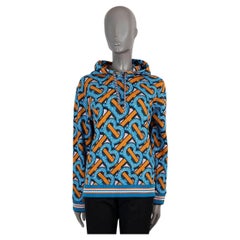 BURBERRY blue & orange cotton 2020 TB MONOGRAM Hoodie Sweater XS