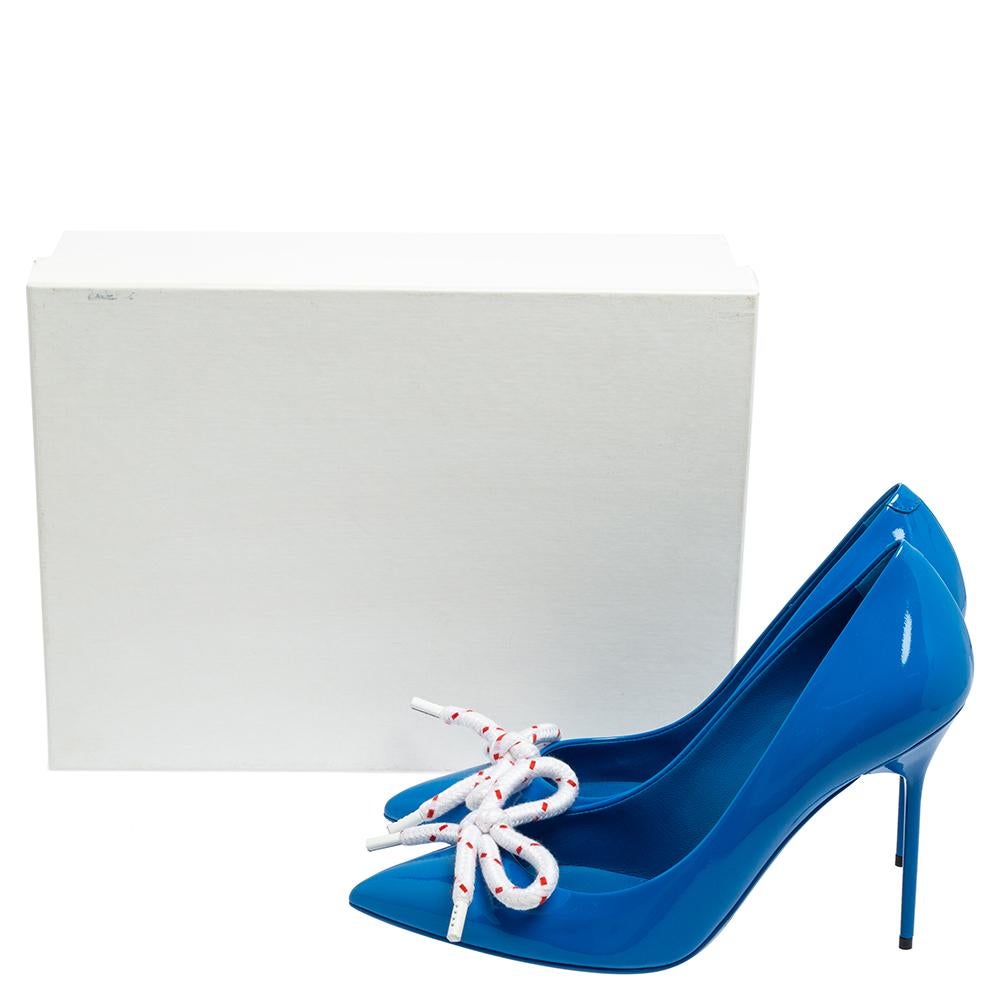 Burberry Blue Patent Leather Finsbury Pumps Size 40 2