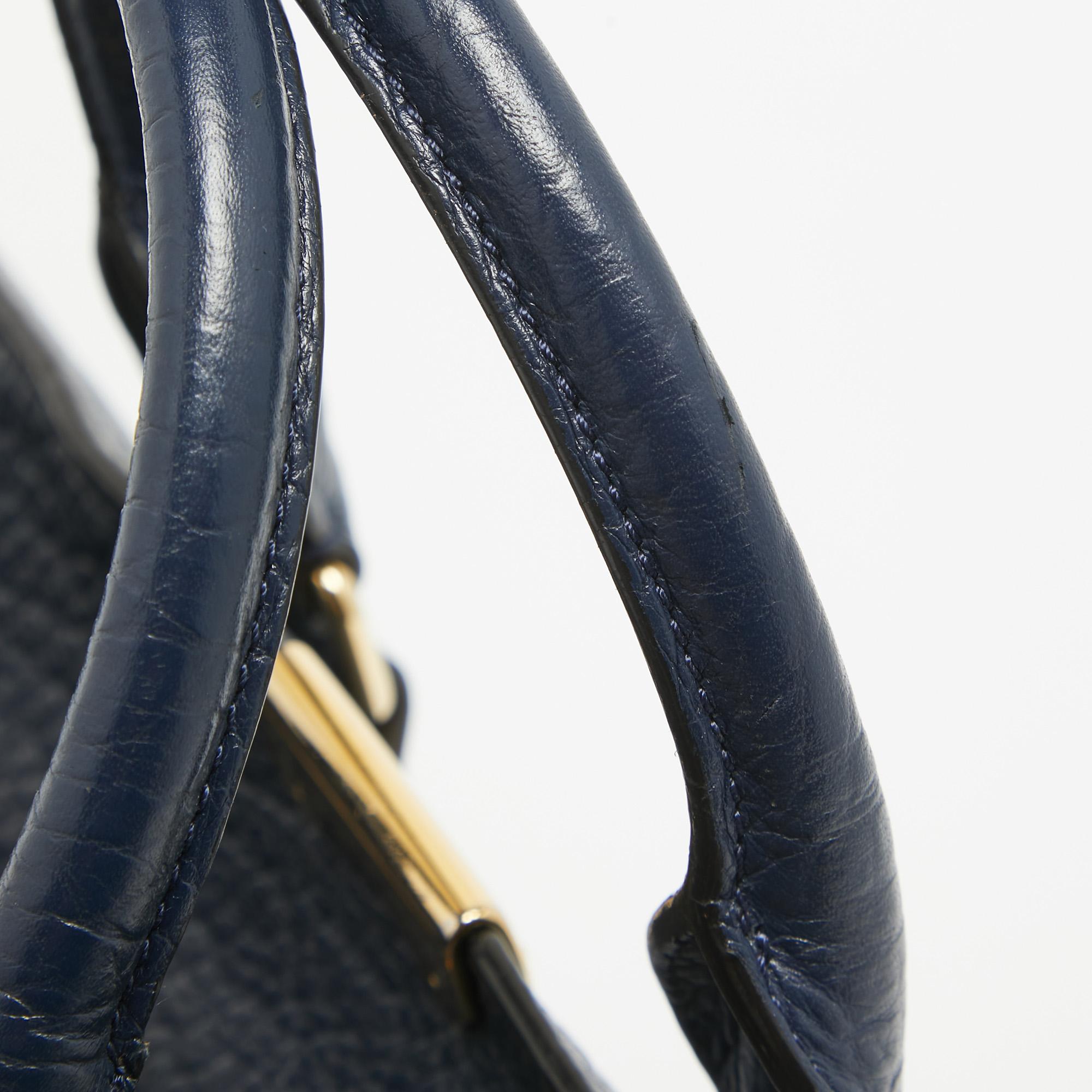 Burberry Blue Pebbled Leather Clifton Satchel 2