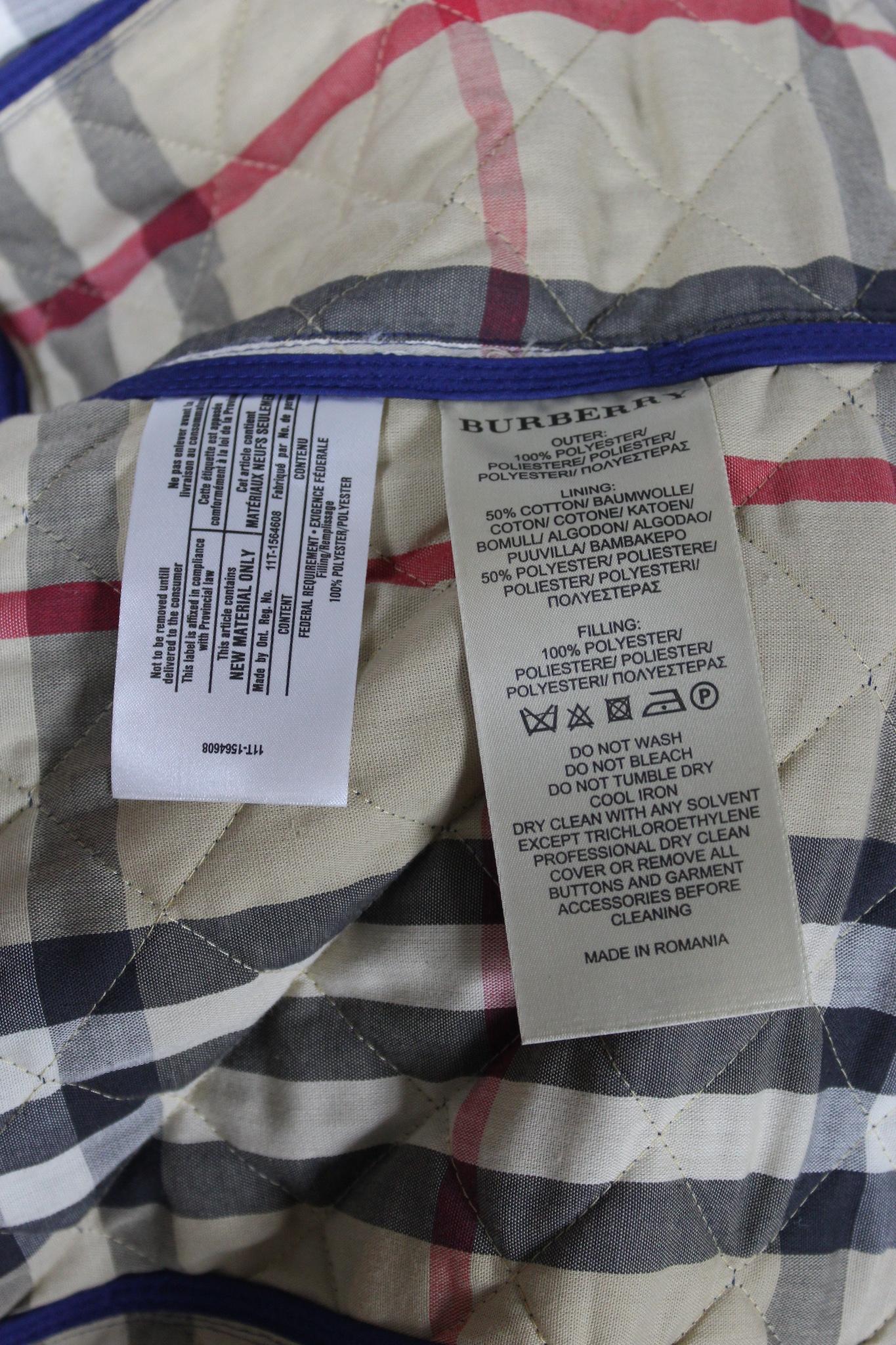 Burberry Blue Quilted Jacket 2000s For Sale 7