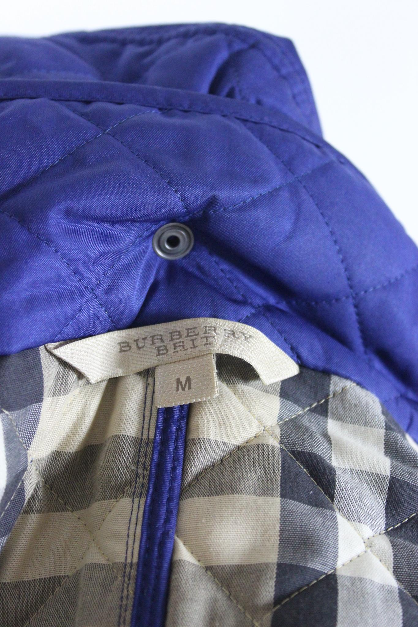 Burberry Blue Quilted Jacket 2000s For Sale 8