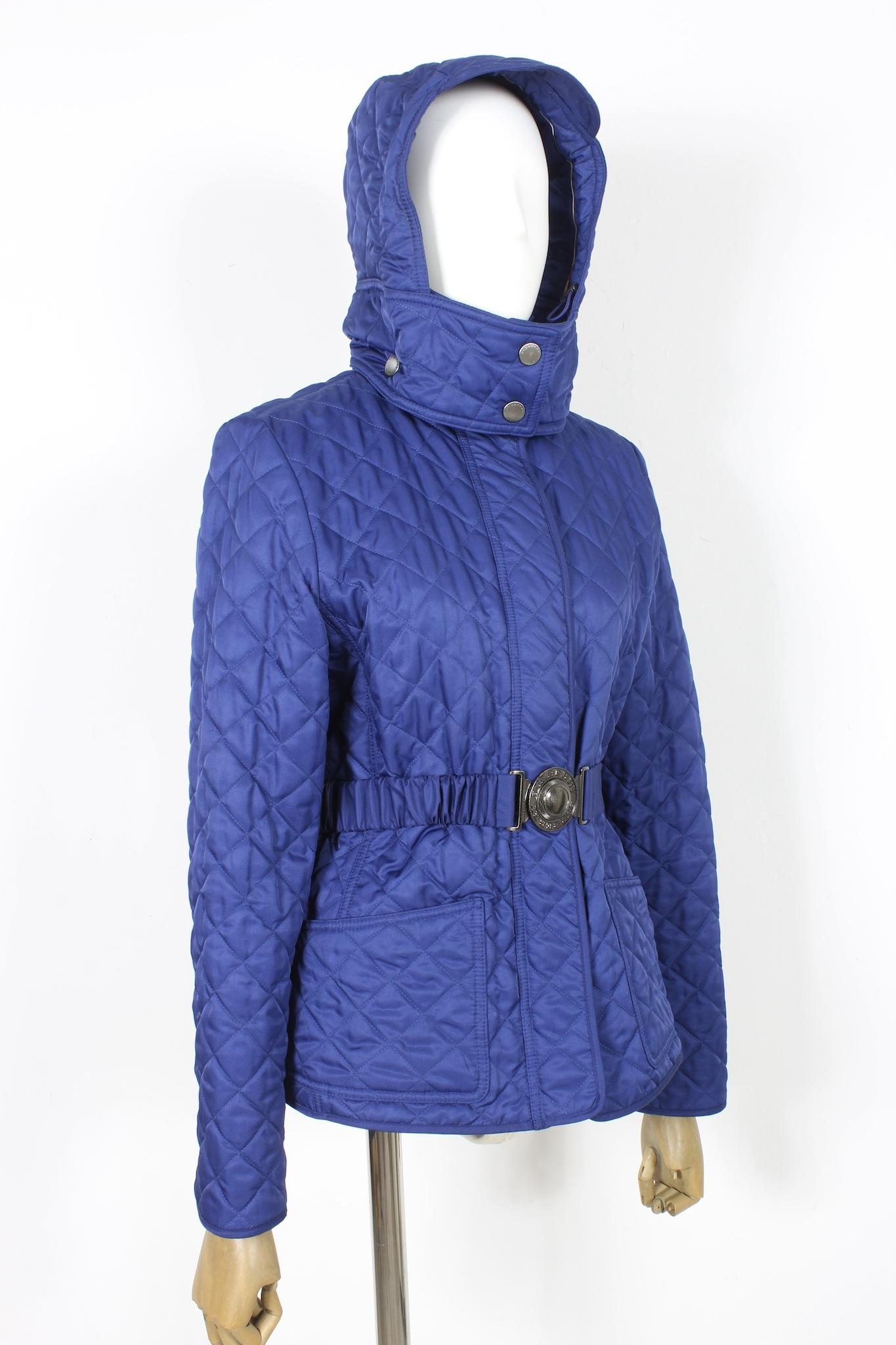 Women's Burberry Blue Quilted Jacket 2000s For Sale