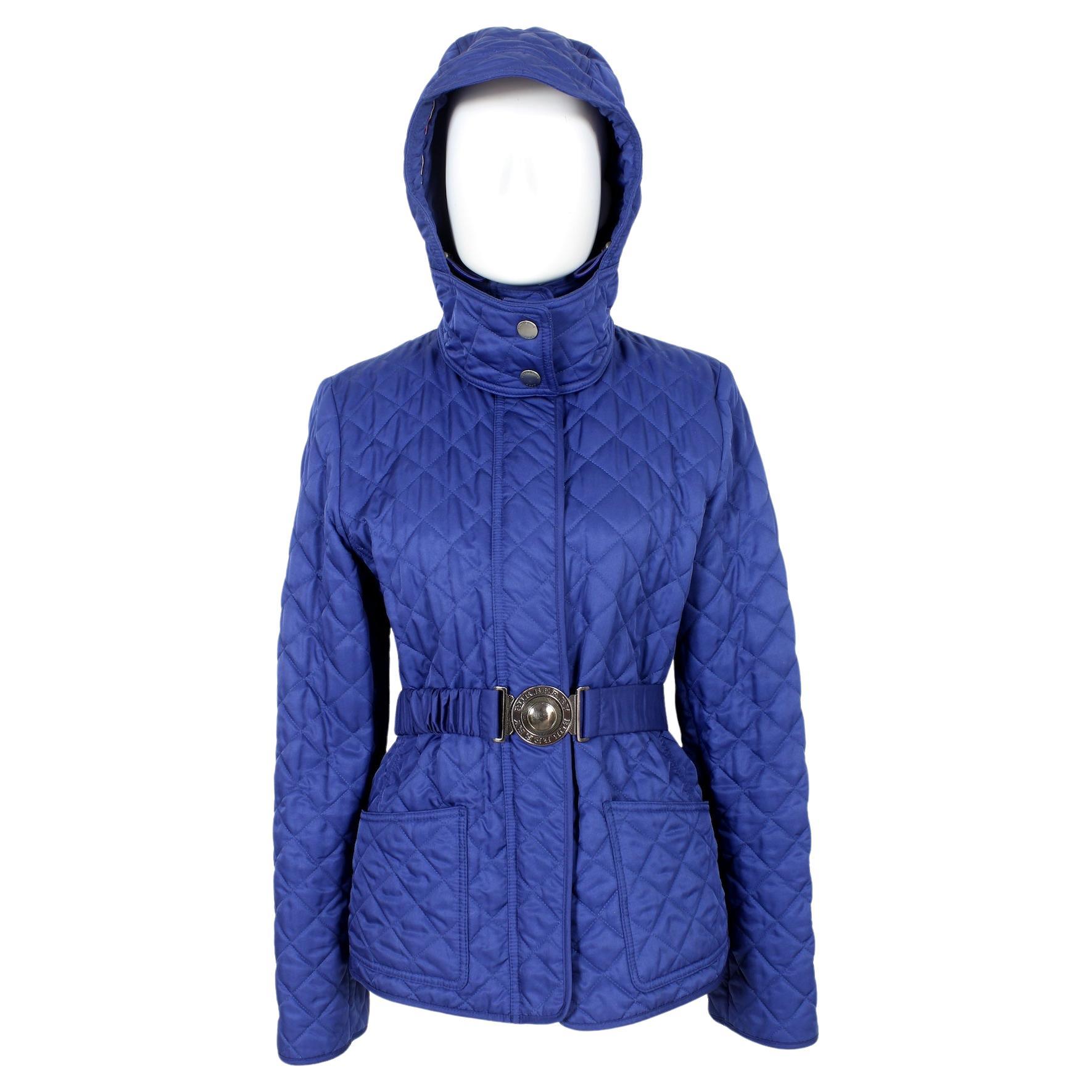 Burberry Blue Quilted Jacket 2000s For Sale