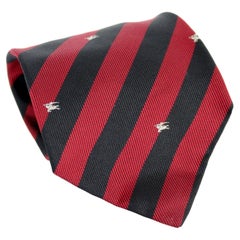 Vintage Burberry Blue Red Silk Regimental Classic Tie