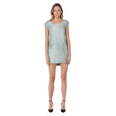 Burberry Blue Ruched Cap Sleeves Dress Size XL