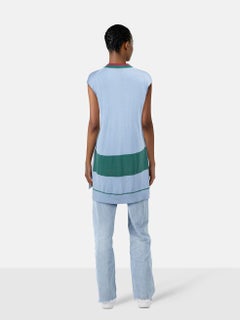 Burberry Blue Silk Knit Tank Top Size XS