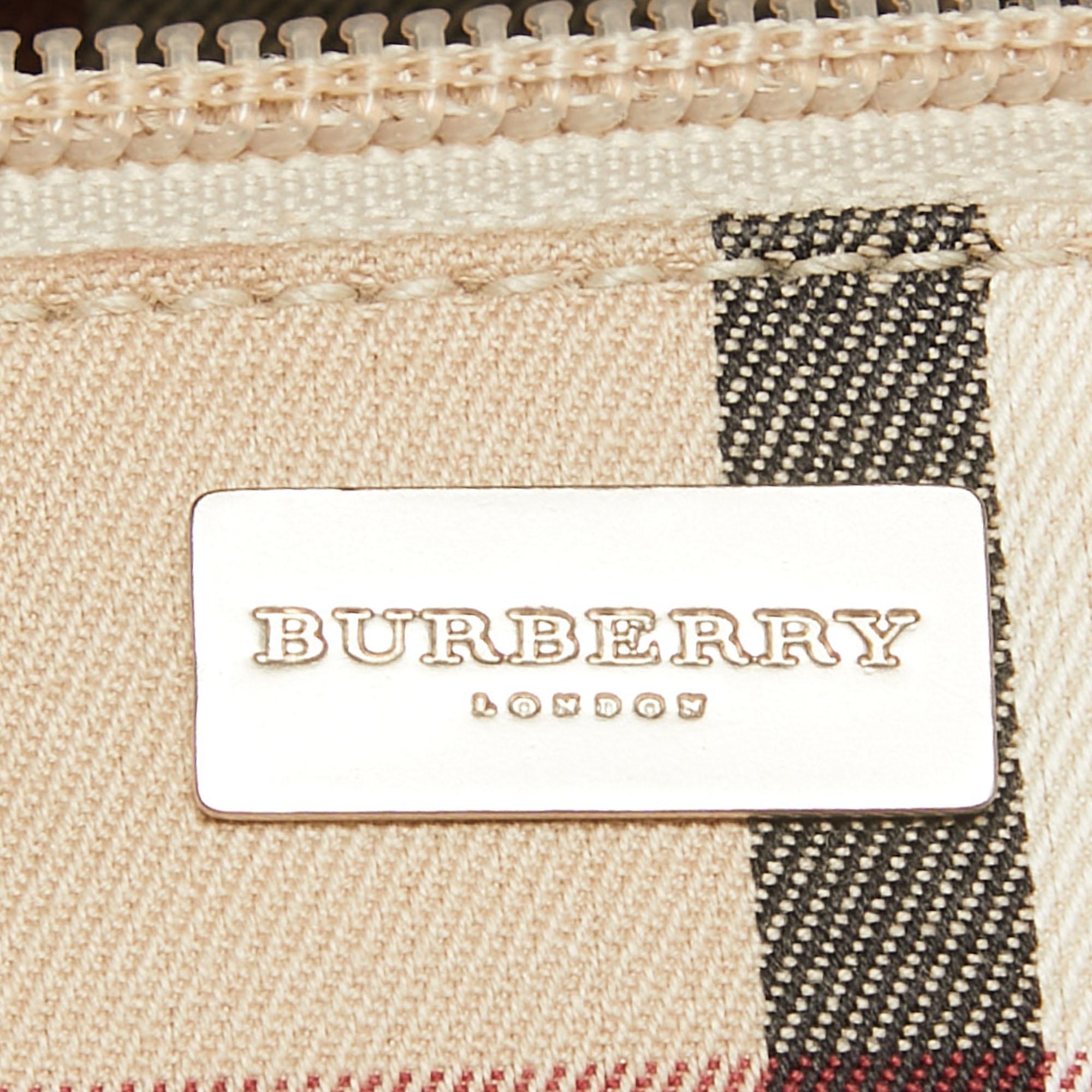 Burberry Blue/Tan Denim and Leather Satchel 5