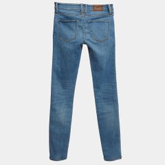 Burberry Blue Washed Denim Low-Rise Skinny Jeans S Waist 24''