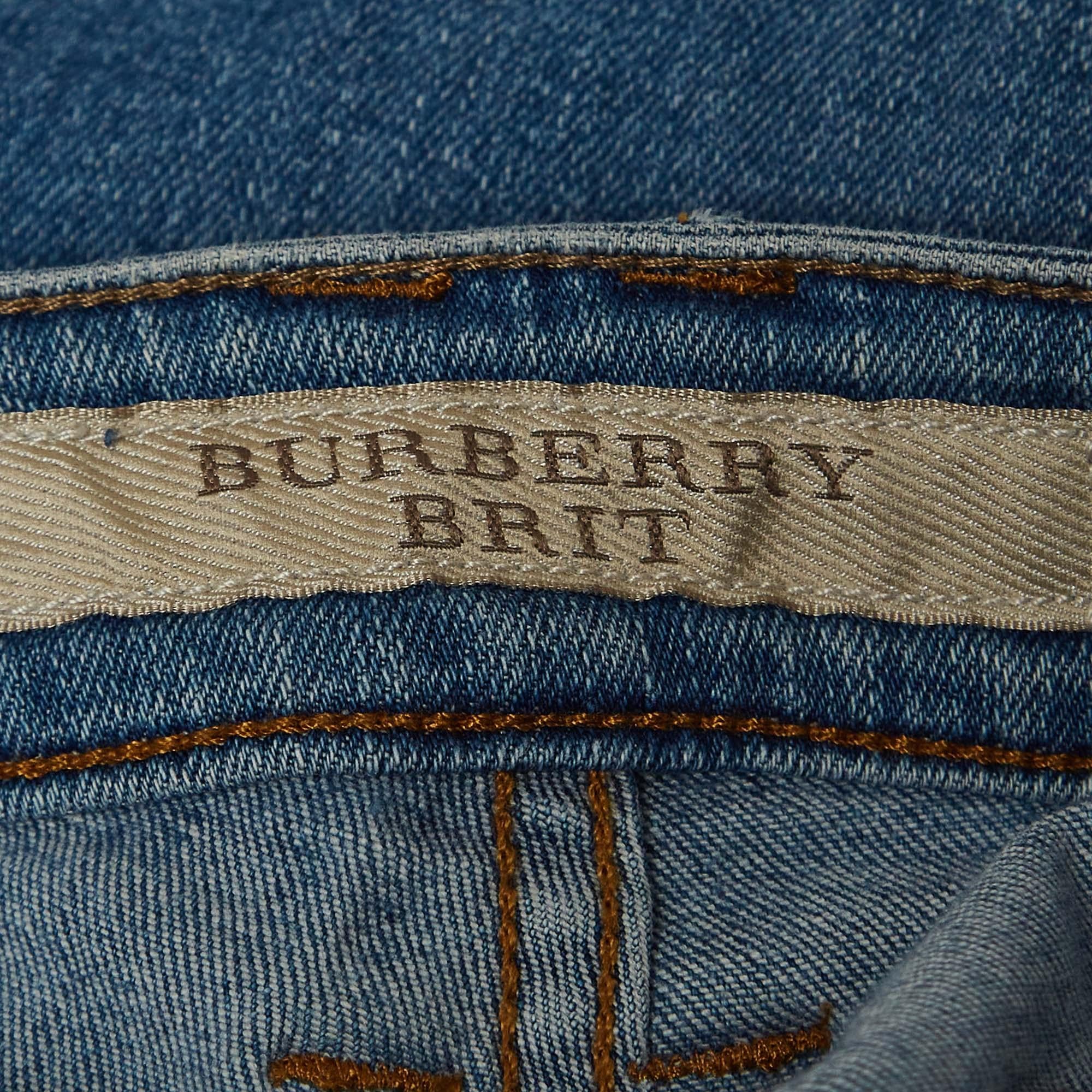 De las mujeres Vaqueros pitillo de tiro bajo Burberry azules lavados S Cintura 24'' en venta
