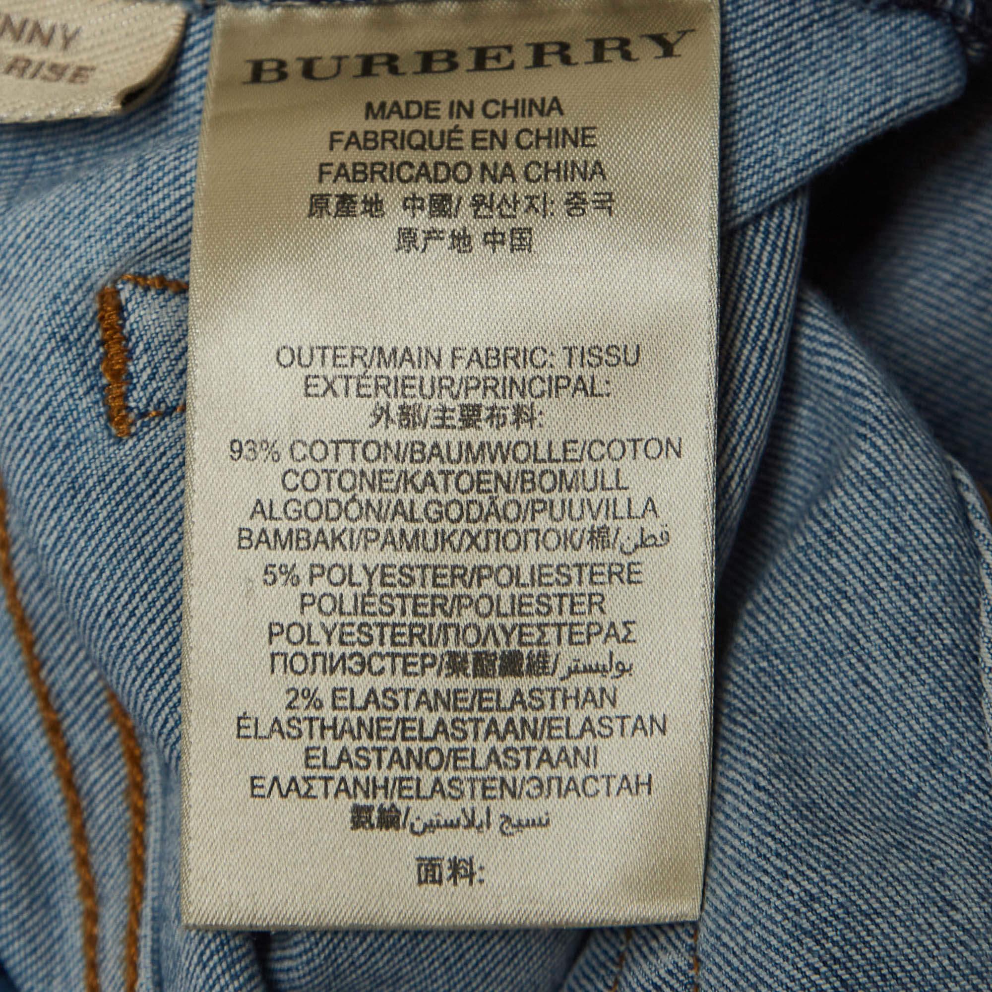 Vaqueros pitillo de tiro bajo Burberry azules lavados S Cintura 24'' en venta 1