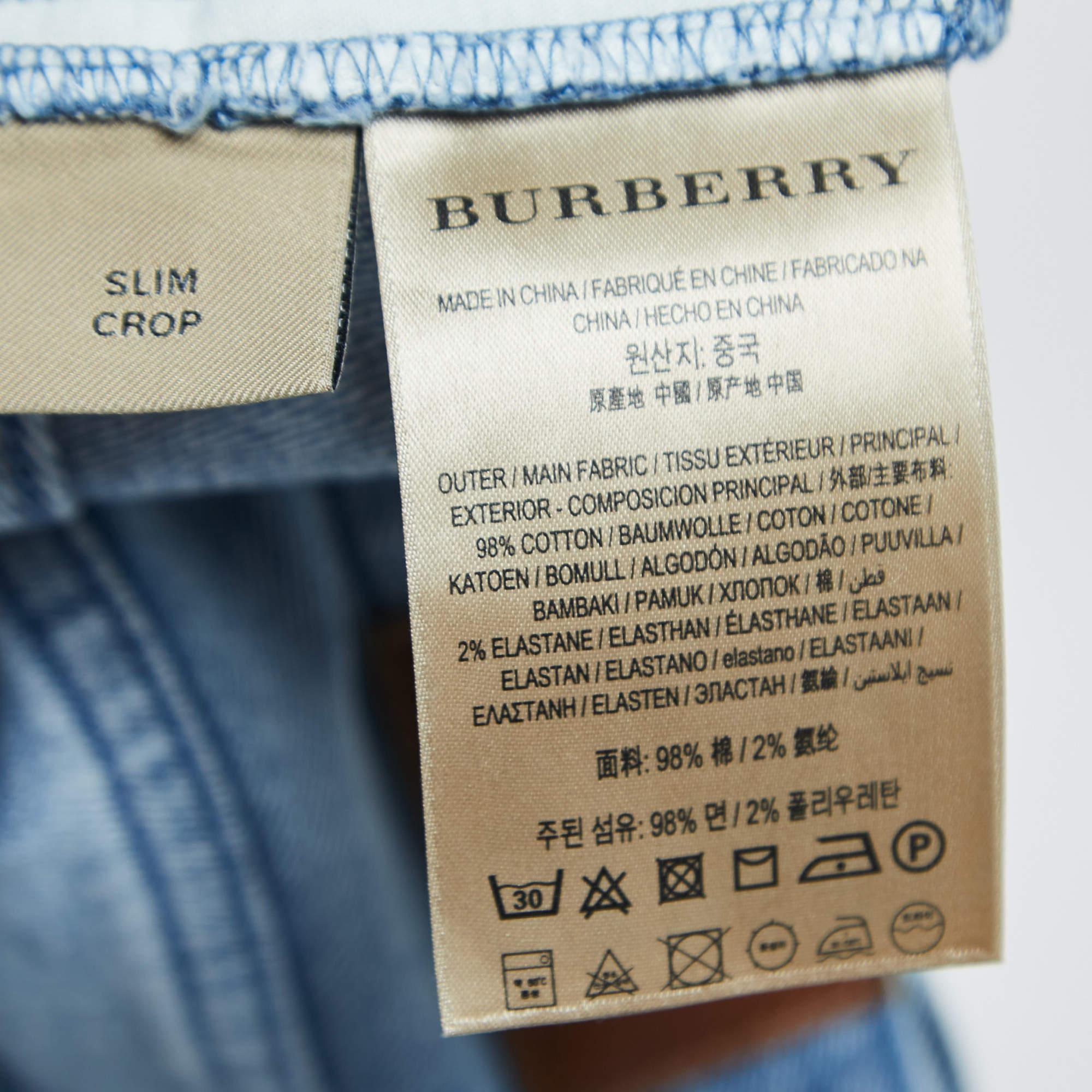 Burberry Jeans courts slim délavé bleu taille 27 po. 1