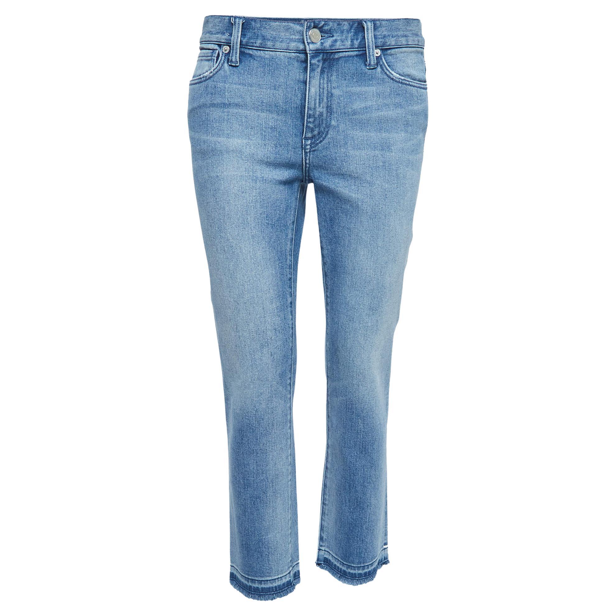 Burberry Blue Washed Denim Slim Crop Jeans S Waist 27" For Sale