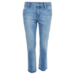 Blau gewaschene Denim-Jeans mit schlanker Taille von Burberry 27"