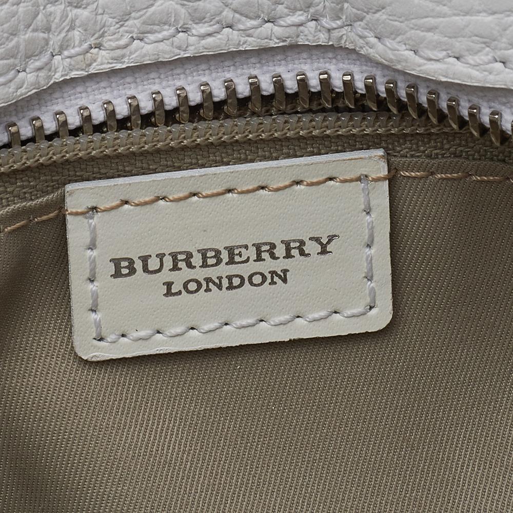 Women's Burberry Blue-White Nova Check Coated Canvas And Leather Hobo