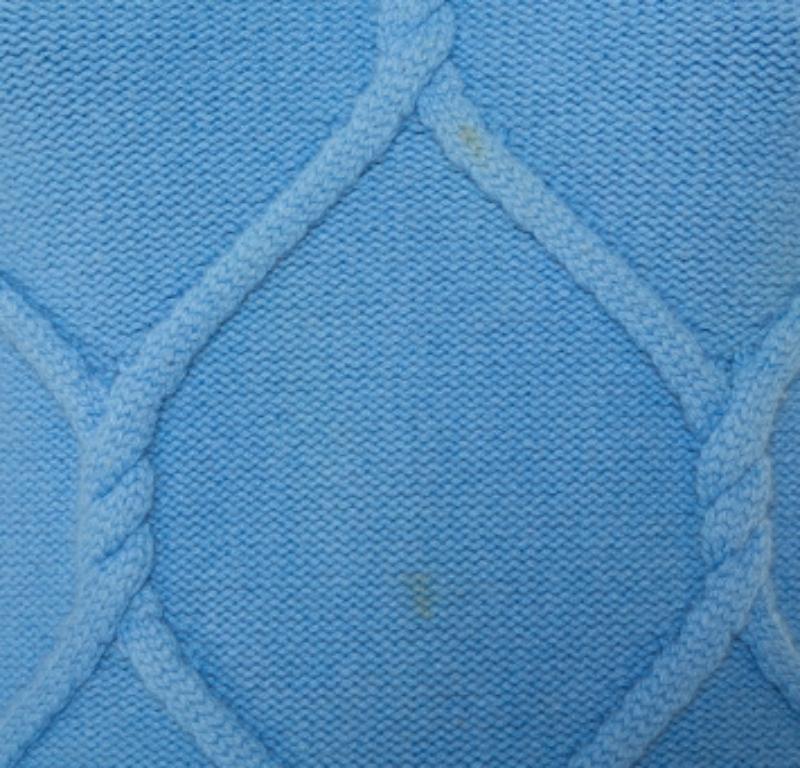 Burberry Blue Wool & Cashmere Ruffle Detail Sweater XS For Sale 3