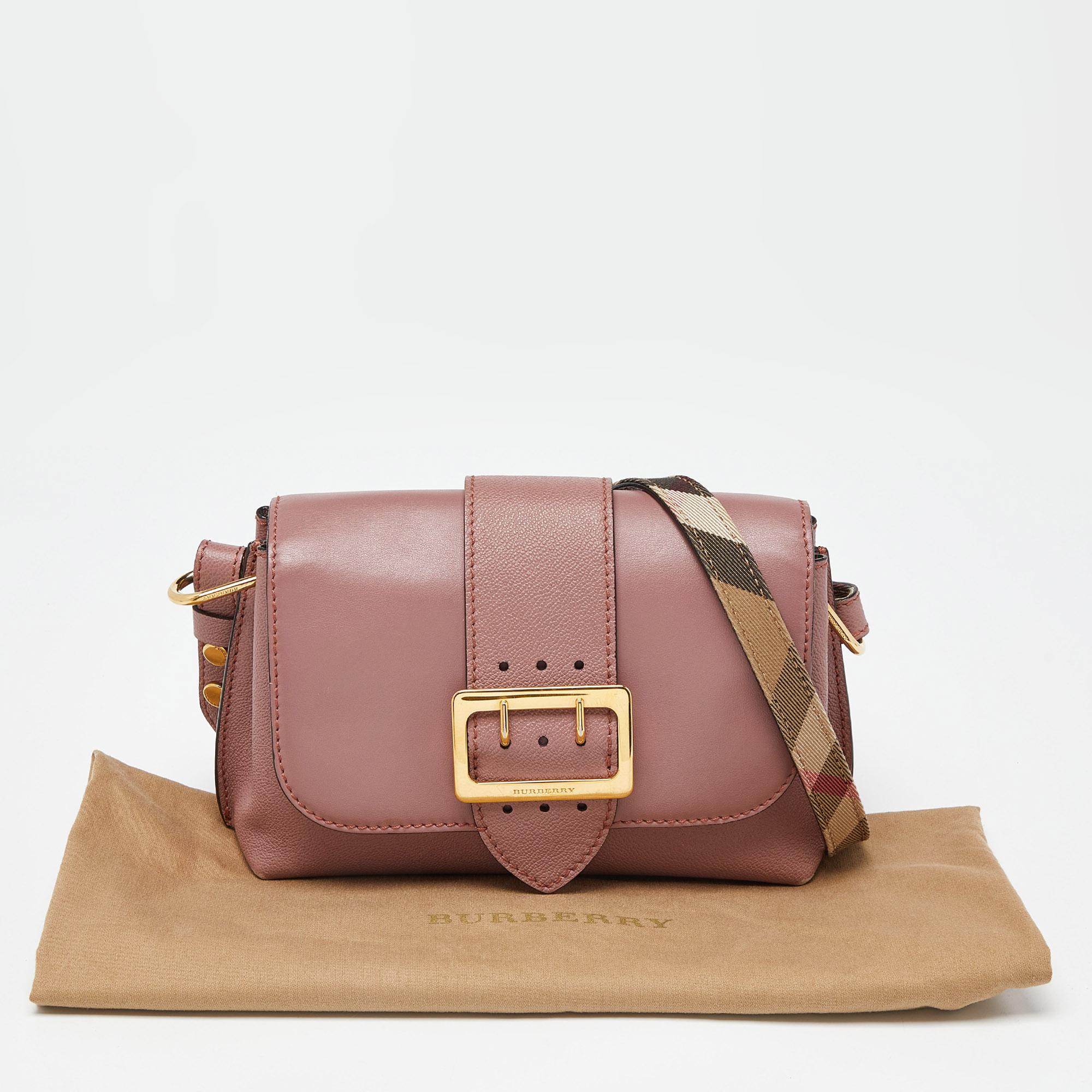 Burberry Blush Pink Leather Small Buckle Crossbody Bag 6