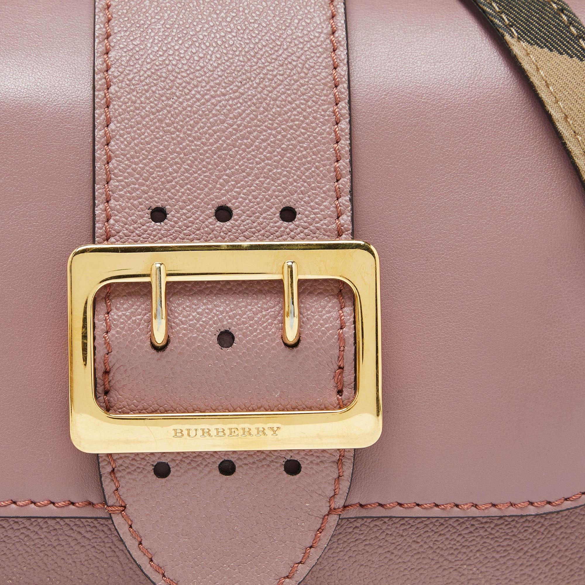 Burberry Blush Pink Leather Small Buckle Crossbody Bag 1