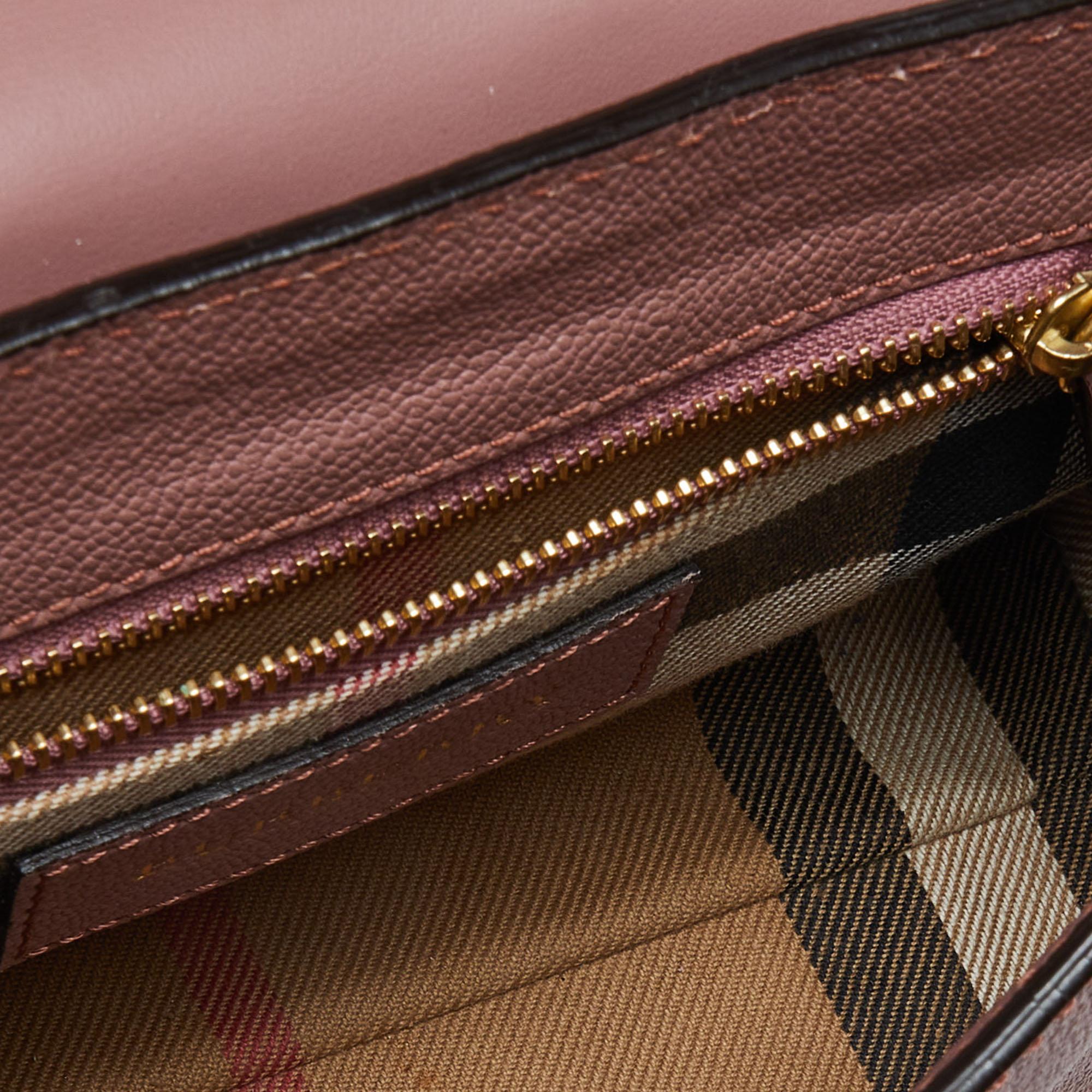 Burberry Blush Pink Leather Small Buckle Crossbody Bag 3