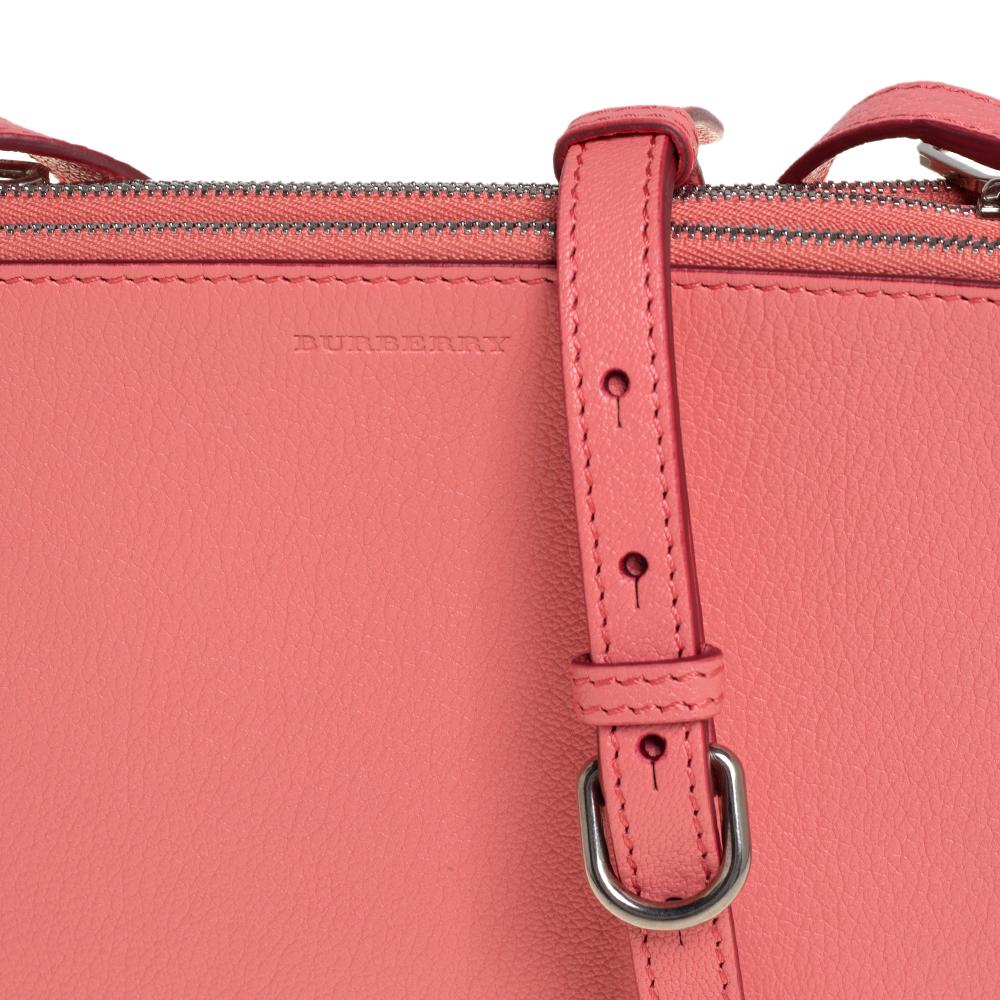 Burberry Blush Pink Leather Triple Zip Crossbody Bag 2