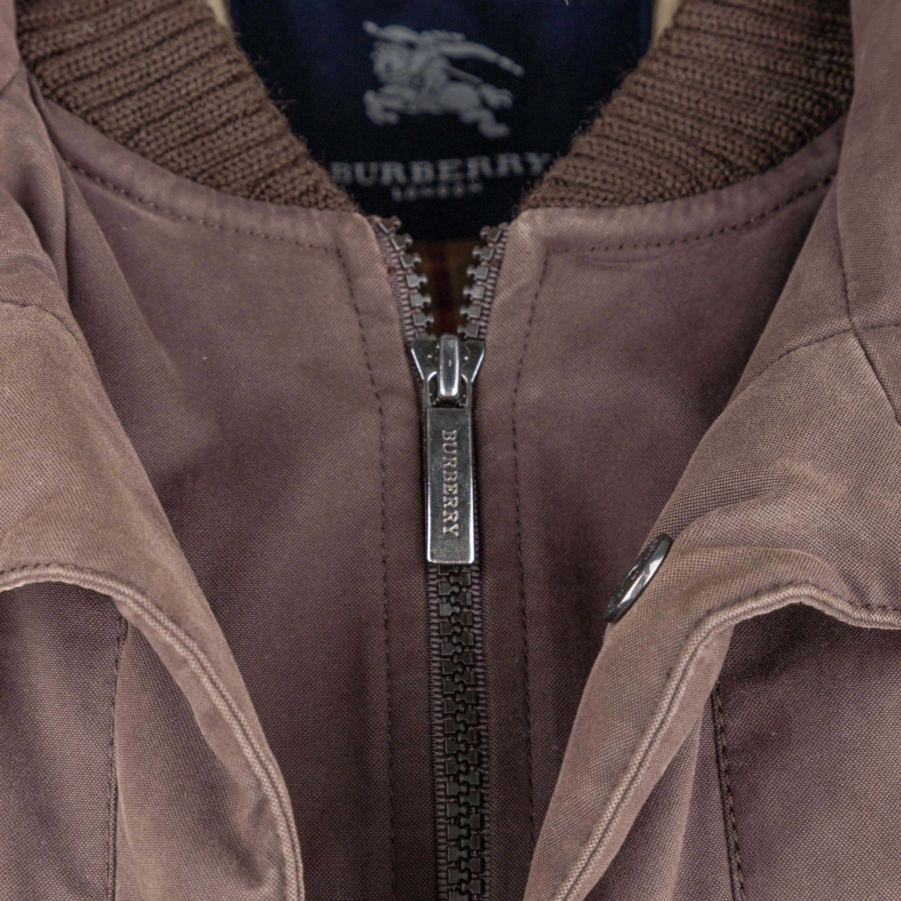 Gray Burberry Bomber Jacket - '00s For Sale