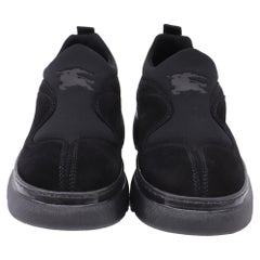 Burberry Box Sip-On Sneakers in Black Suede
