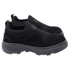 Burberry Box Sip-On Sneakers in Black Suede