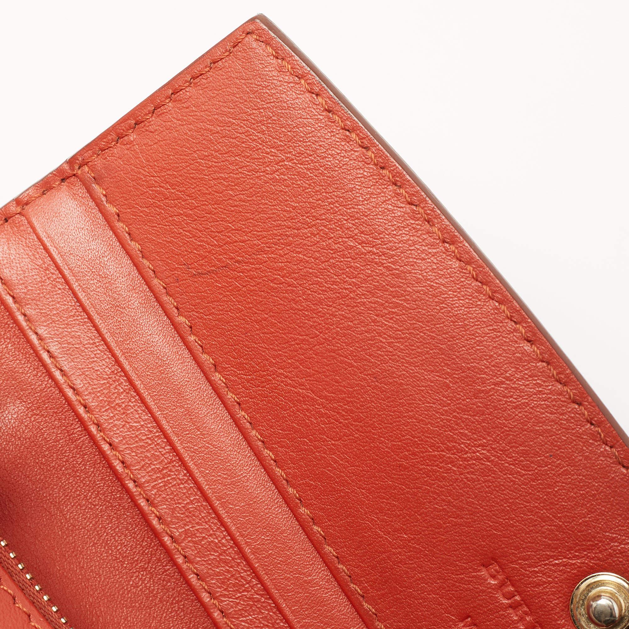 Burberry Brick Brown/Beige House Check Canvas & Leather Flap Continental Wallet For Sale 2