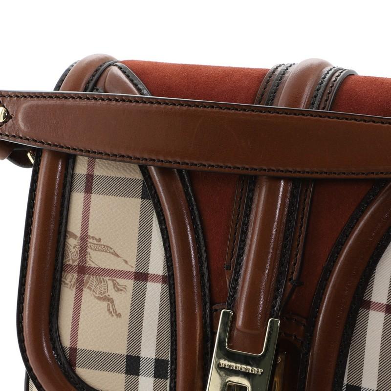 Burberry  Brickfield Satchel Haymarket Coated Canvas and Suede Small 3