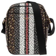Burberry Bridle Brown Coated Canvas and Leather Thornton Crossbody Bag