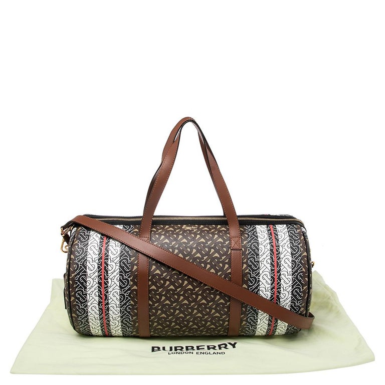 Burberry Bridle Brown Coated Canvas Medium Kennedy Duffle Bag at 1stDibs