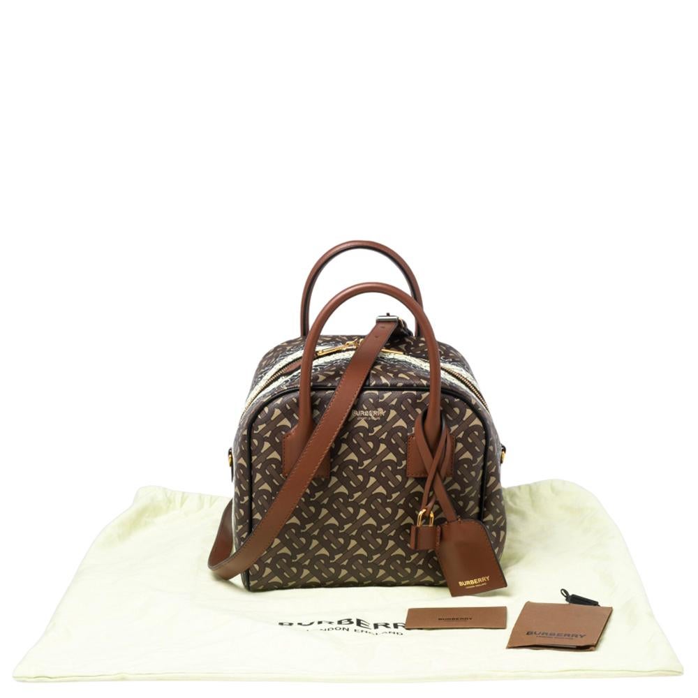 Burberry Bridle Brown Monogram Coated Canvas and Leather Cube Bowler Bag 5