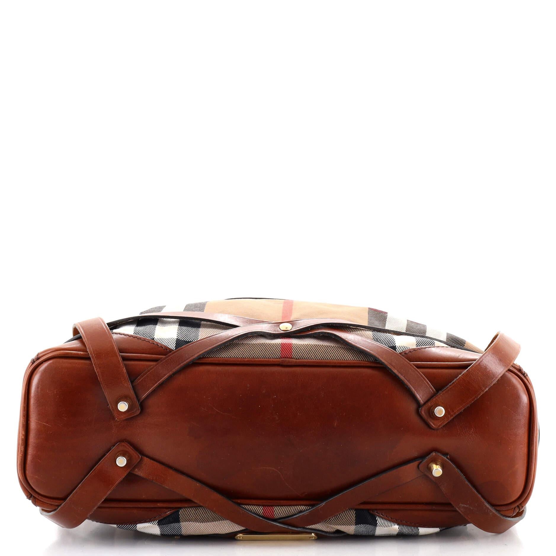 Women's or Men's Burberry Bridle Gosford Hobo House Check Canvas Medium