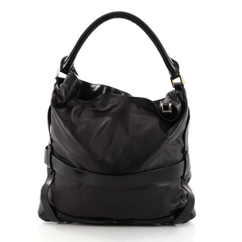 Burberry Bridle Gosford Hobo Leather Medium