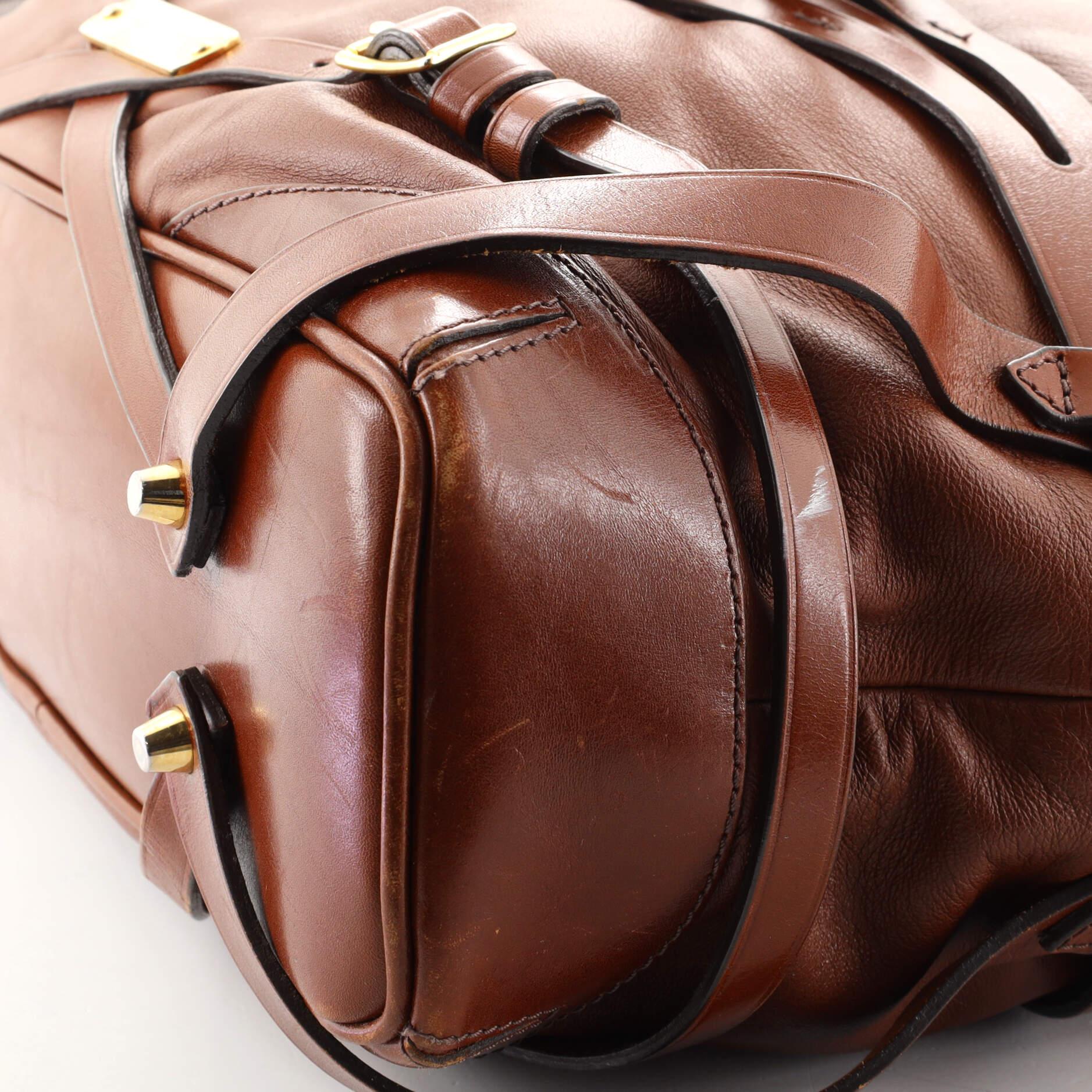 Burberry Bridle Gosford Hobo Leather Medium In Fair Condition In NY, NY