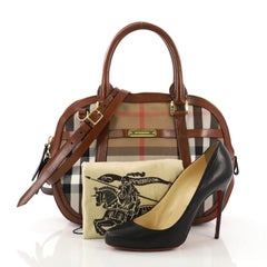 Burberry Bridle Orchard Bag House Check Canvas Small