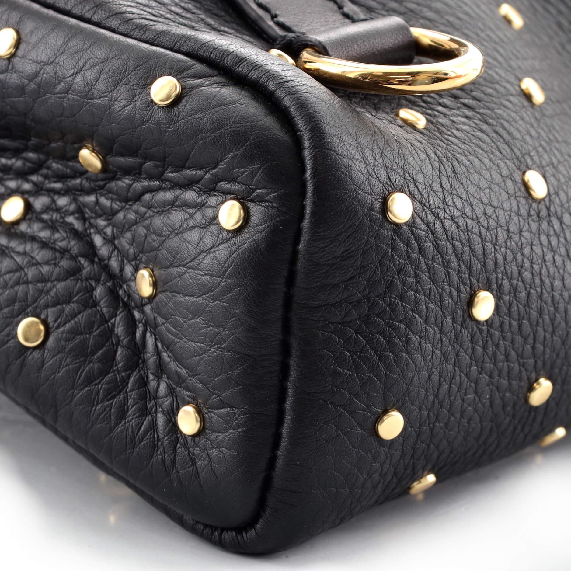 Black Burberry Bridle Saddle Bag Studded Leather Baby