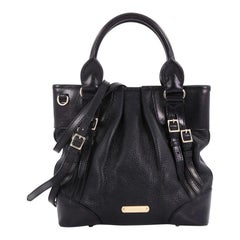 Burberry Bridle Whipstitch Convertible Tote Leather Small