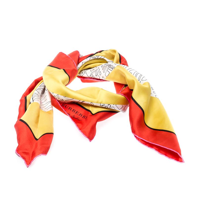 Beautifully cut from silk, this Burberry scarf was made in Italy and it features London map prints all over and hemmed edges. Make this gorgeous scarf yours today, and flaunt it like a fashionista!

Includes: The Luxury Closet Packaging, Price Tag,