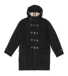BURBERRY Brit A/W 2013 “Broadhurst” Men's Black Toggle Hooded Duffle Coat Jacket