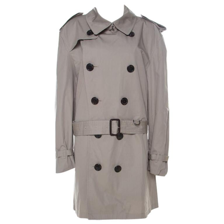 Burberry Brit Beige Cotton Twill Double Breasted Belted Trench Coat XXL at  1stDibs | burberry double breasted trench coat