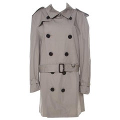 Burberry Brit Beige Cotton Twill Double Breasted Belted Trench Coat XXL