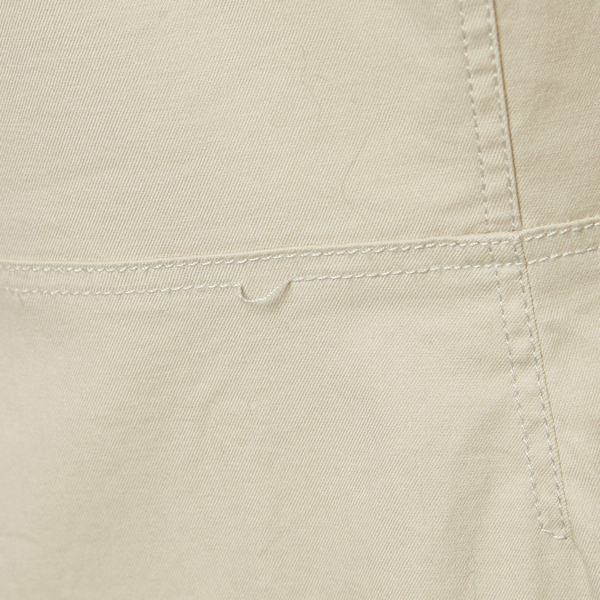 Burberry Brit Beige Cotton Utility Mini Dress M In Good Condition In Dubai, Al Qouz 2