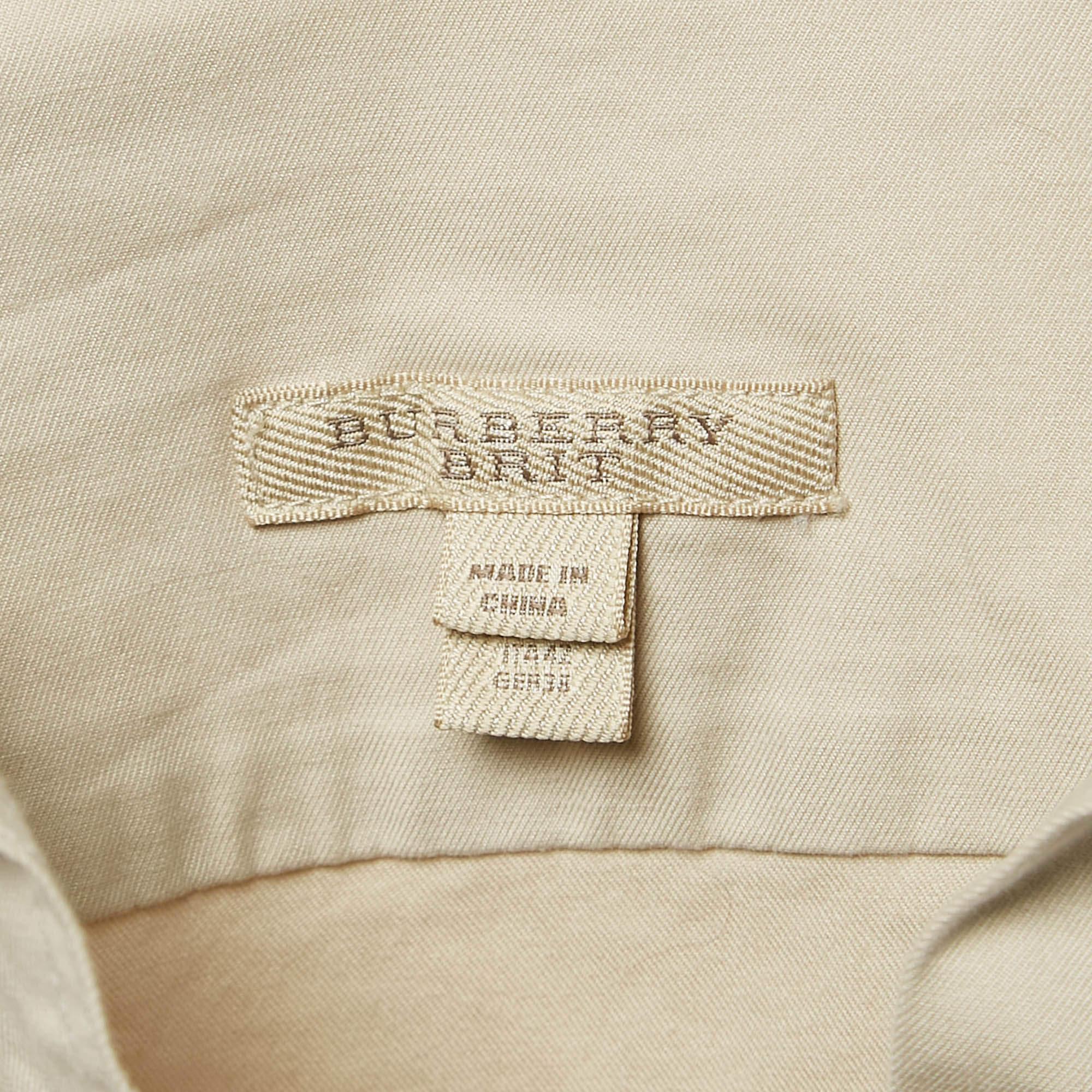 Burberry Brit Beige Cotton Utility Mini Dress M 2