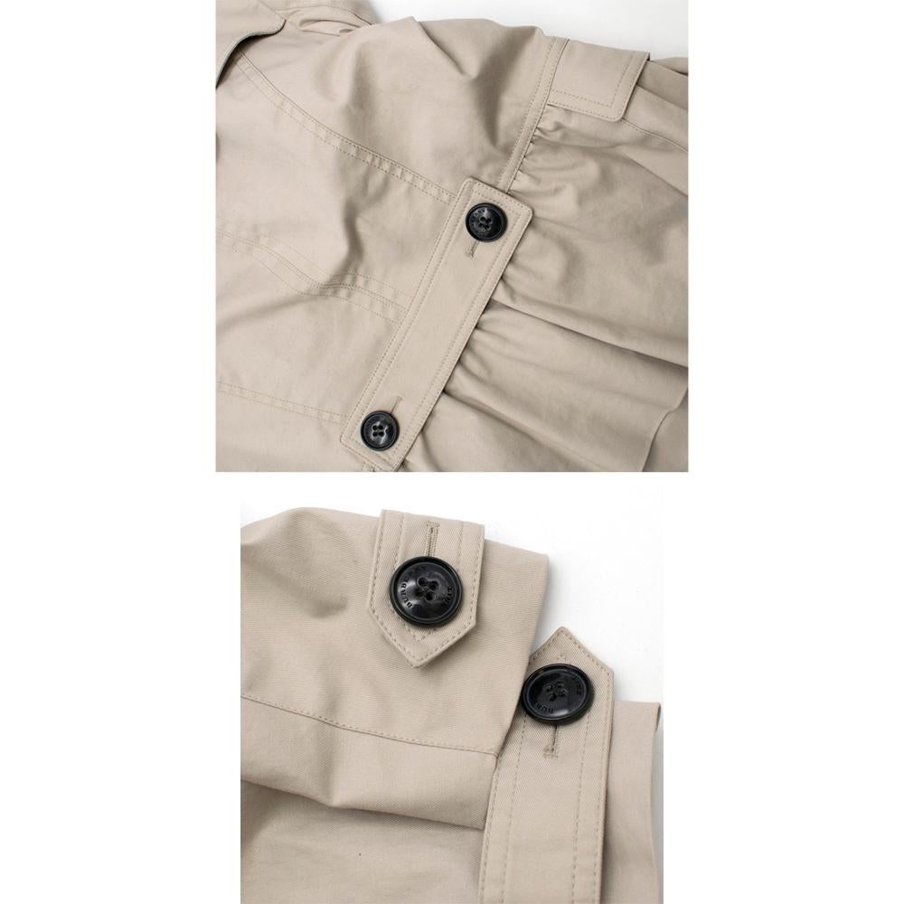 Burberry Brit Beige Cropped Asymmetric Trench Coat - Size US 4 In New Condition In London, GB